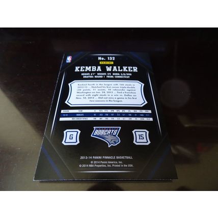 2013-14 Pinnacle Basketball Card # 132 Kemba Walker Near Mint (7) Bobcats (SB)