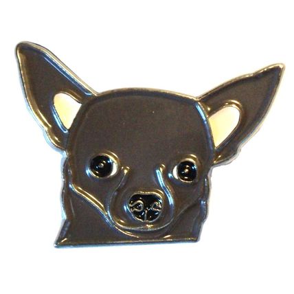 Chihuahua Grey Colour Dog Metal Enamel Pin Badge 26mm NEW