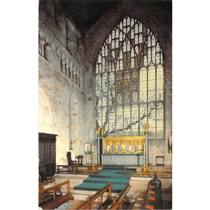 Cartmel Priory The Chancel postcard unused crease