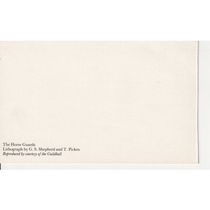 Unused GB Art Card - "The Horse Guards" lithograph by G.S. Shepherd & T. Picken