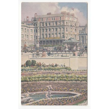 The King's Hotel Brighton Old Art Postcard East Sussex
