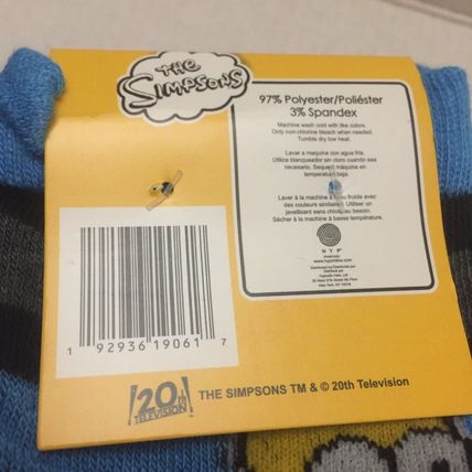 NEW Men's The Simpsons Bart * Homer Crew Socks - Shoe Size 6-12