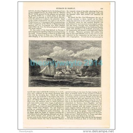 CHRISTIANSAND, NORWAY, BOOK ILLUSTRATION/PRINT 1879