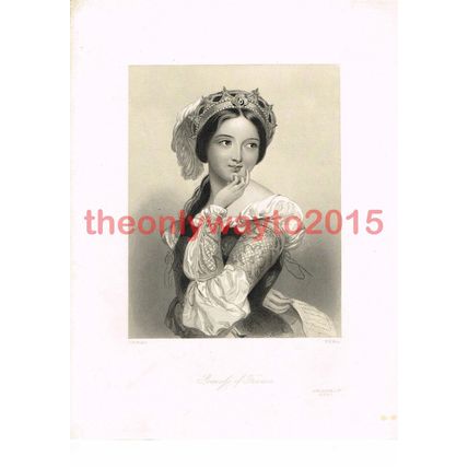 Princess of France, Love's Labour Lost Shakespeare, Book Illustration, c1890
