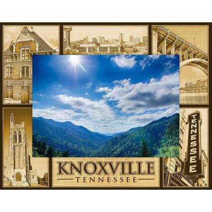 Knoxville Tennessee Landmarks Laser Engraved Wood Picture Frame Landscape 5 x 7