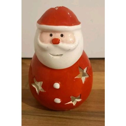 Santa Claus Tealight Candle Holders Christmas Ceramic Cute