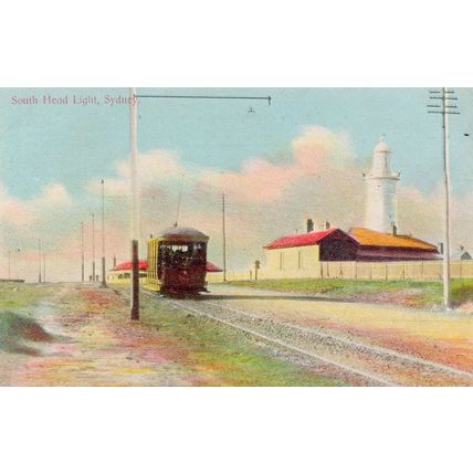 South Head Light Sydney Antique Australia Train Railway Rare Postcard