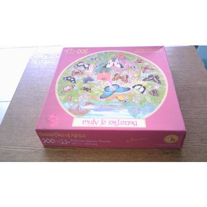 BUTTERFLIES OF AFRICA by Joyce Bee Circular Jigsaw Puzzle (500 Piece)
