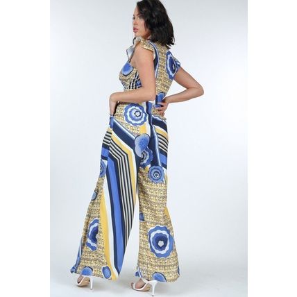 Women's Ruffle Sleeve Surplice Jumpsuit