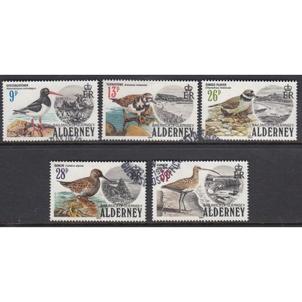 Alderney 1984 SGA13-A17 Birds VFU EX FDC