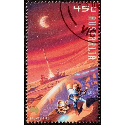 Australia 2000 Space 45c Used ss Stamp Launch Site.