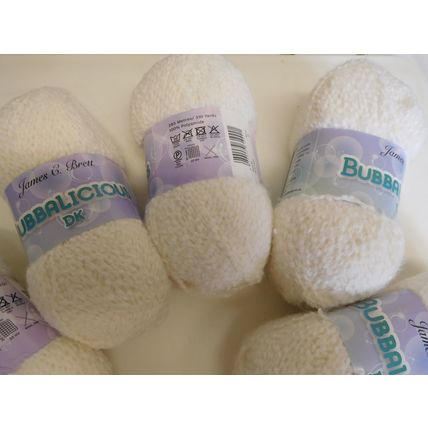 JAMES C BRETT BUBBALICIOUS DK KNITTING YARN WOOL5 x 100gram balls Cream