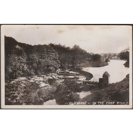 On the River Ribble, Clitheroe, Lancashire, c.1920s - Alderson's RP Postcard