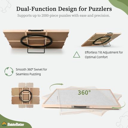 2000 Pieces 2-In-1 Tilting & Rotating Puzzle Board, 40.16"X28.5"Portable Puzzle
