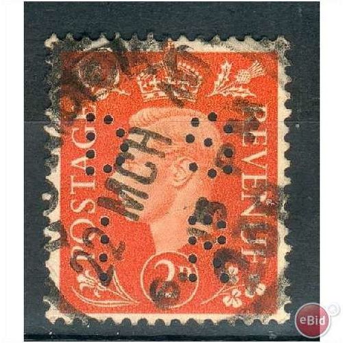 GB 1937 - SG465 - 2d orange (perfin) - 2