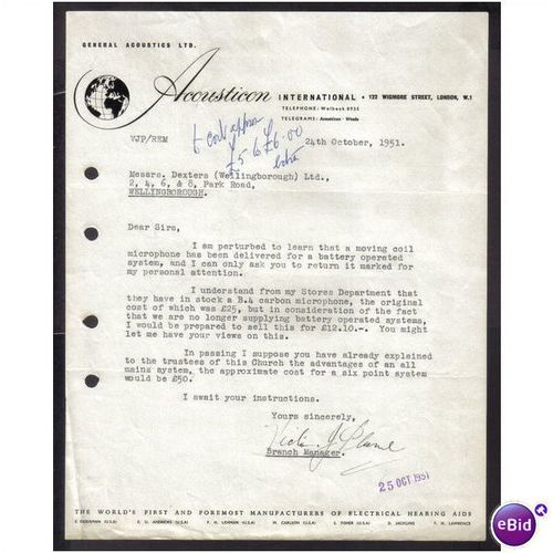 ACOUSTICON INTERNATIONAL,WIGMOR E ST,LONDON,W1, 24OCT1951