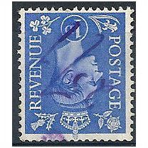 1951 SG504i 1d Pale Ultramarine Watermark Inverted Good Used.