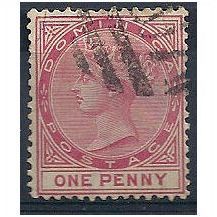 Dominica 1887 SG22 1d Rose Watermark Crown CA Fine Used ..