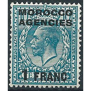 Morocco Agencies 1917 SG199 1 France on 10d Turquoise-Blue Mounted Mint .. ..