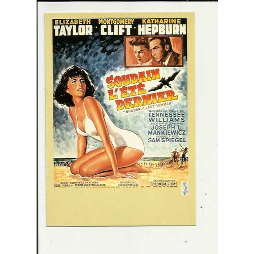 SUDDENLY LAST SUMMER Elizabeth Taylor Poster Art Postcard by Zreik (102)