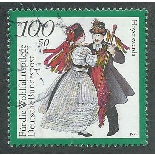 GER 1994 100pf+ 50 'NATIONAL COSTUMES- HOYERSWERDA' FINE USED (EBID47-602)