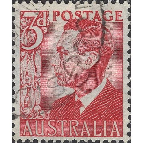 AUSTRALIA, King George VI, red 1950, 3d