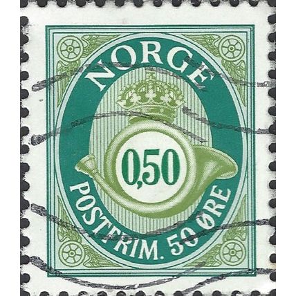 NORWAY, Posthorn, postfrim, green 1997, 50ore, #2