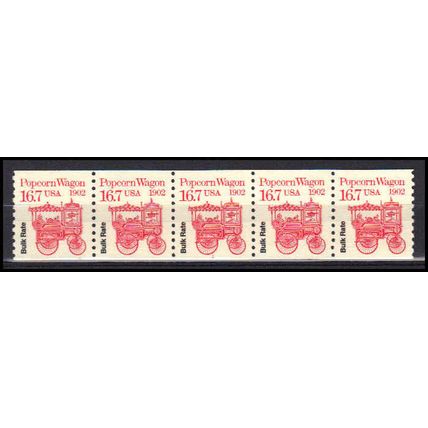 2261 16.7c Popcorn Wagon Very Fine MNH Dry Gum PNC 1/5 X3348
