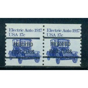 1906a 17c Electric Auto Fine MNH Dry Gum Gap Pair PreCnx Type A W0195