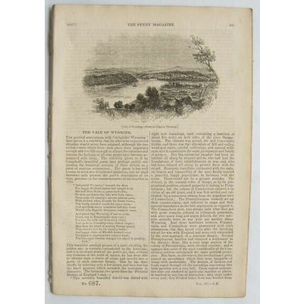 1842 The Penny Magazine No. 687 Wyoming, relief engraving, Henry II, Frioussart