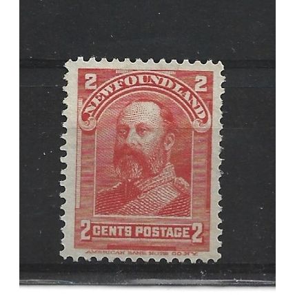 Newfoundland.SG87 2c King Edward VII when Prince of Wales(Scarlet).M/Mint.Jul24e