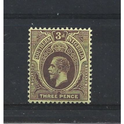 SouthernNigeria.SG49 3d Purple/Yellow.Mounted Mint.Nov24