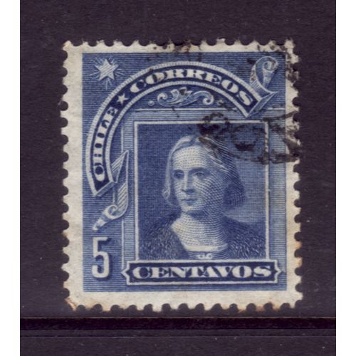 CHILE 1905 SG107 5c BLUE COLUMBUS FINE USED #3