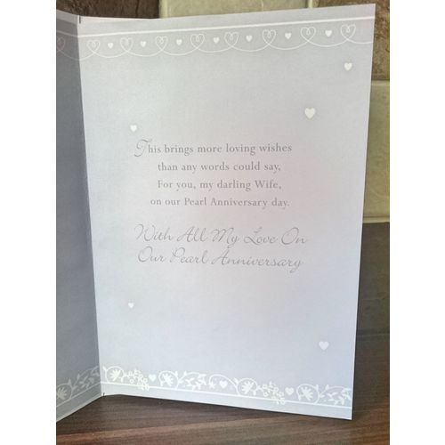 To My Dear Wife On Our Pearl Anniversary