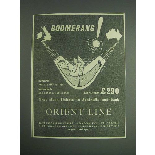 1959 Orient Line Cruise Ad - Boomerang!