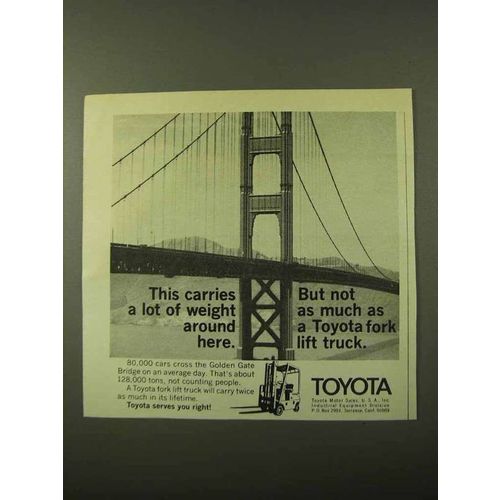 1971 Toyota Fork Lift Truck Ad - Carries Lot of Weight