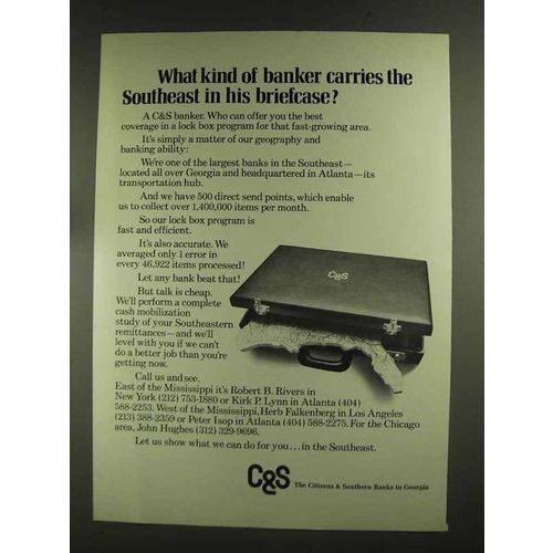 1972 C&S Bank Ad - Carries Southeast in Briefcase