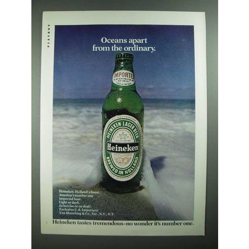1975 Heineken Beer Ad - Oceans Apart from the Ordinary
