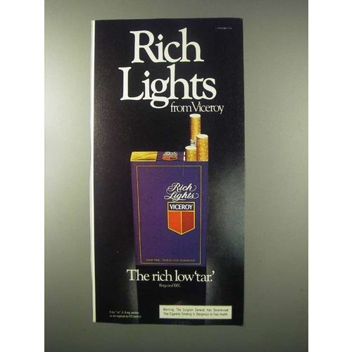 1979 Viceroy Cigarettes Ad - Rich Lights