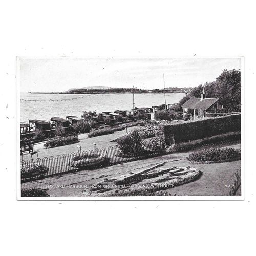 PRINTED POSTCARD BAY & HARBOUR WEYMOUTH DORSET FROM GREENHILL GARDENS (2432)
