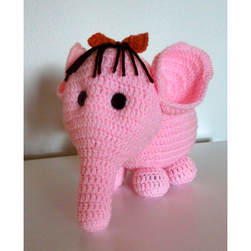 Ellie elephant crochet toy 13 inches long x 7 inches high