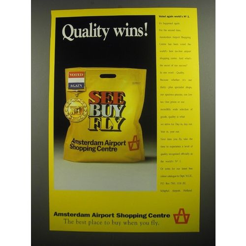 1991 Amsterdam Airport Shopping Centre Ad - Quality wins