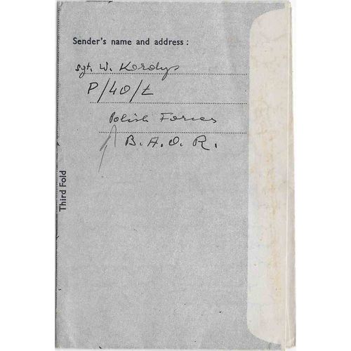 Polish Military Forces Mail Field Post Office FPO #252 Air Letter stampless 1946