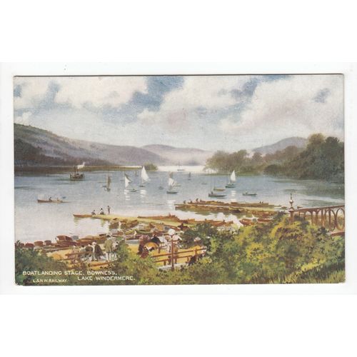 Boat Landing Stage Bowness Windermere London & North Western Railway Co Postcard