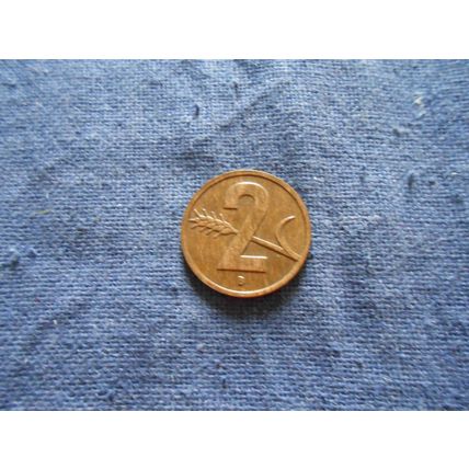 1955 SWITZERLAND 2 RAPPEN COIN.