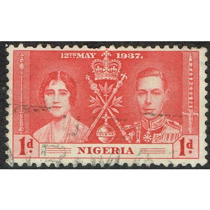 Nigeria 1937 Coronation 1d Carmine SG46 GU