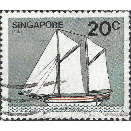 SINGAPORE, SHIP, Palari, grey 1980, 20c