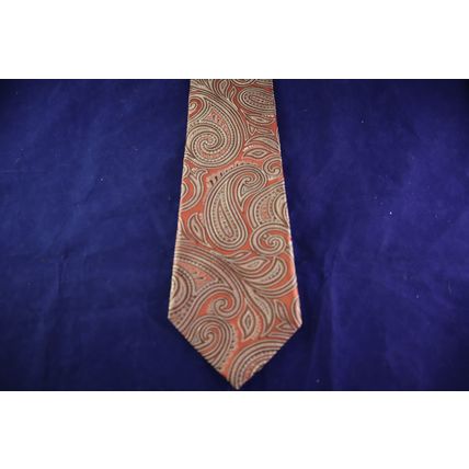 Michael Kors 100% Silk Orange Paisley 56" Men's Neck Tie