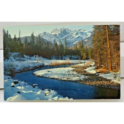 Castle Crags California WInter Snow Postcard A10