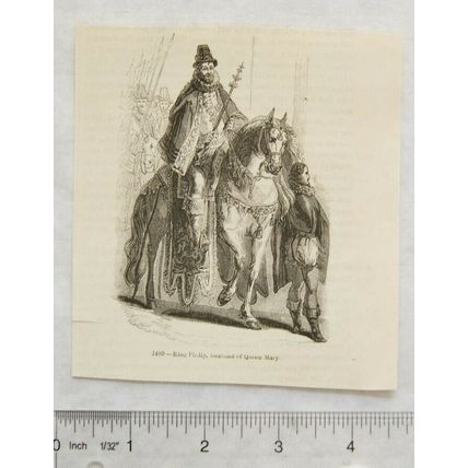 1860s engraving - King Philip, Husband of Queen Mary